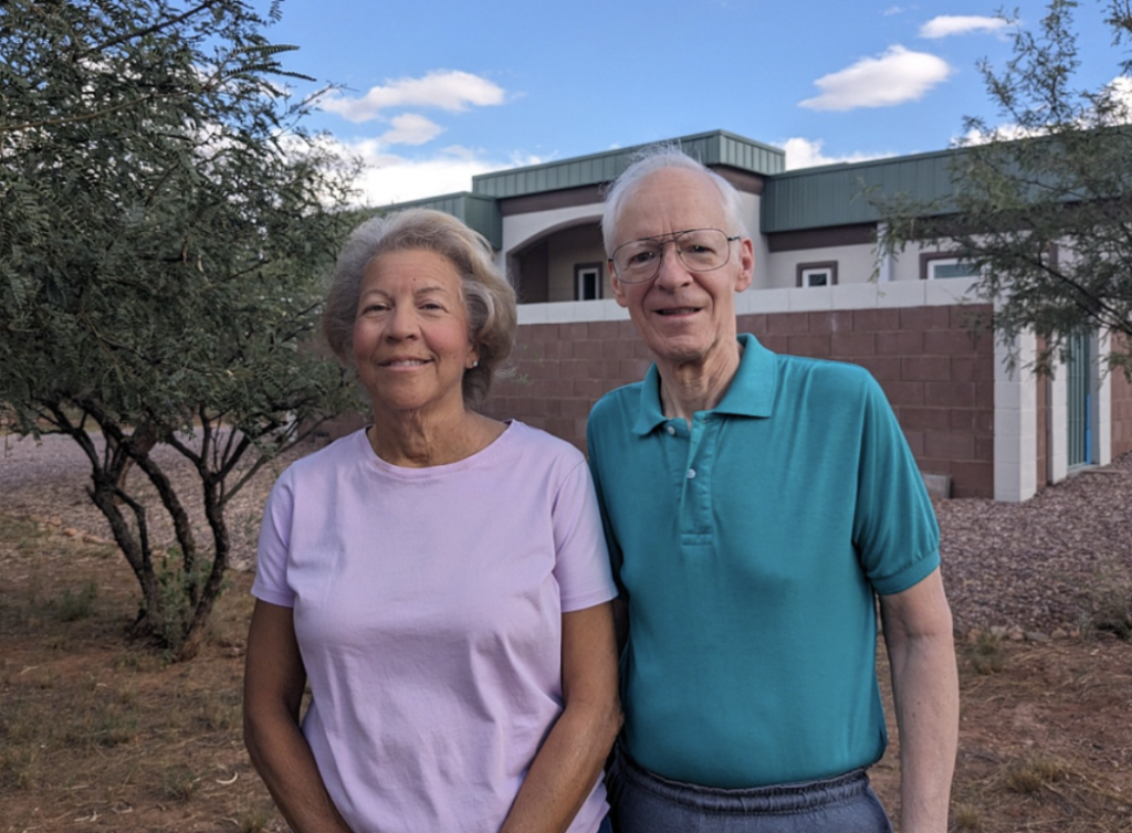 David & Gloria Butler in front of their net-positive home
